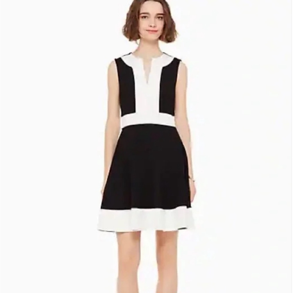 Kate Spade Black and White Colorblock Ponte Women’s Knit Dress